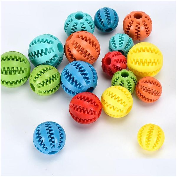 Toys de cachorro Chews 5cm/6cm/7cm Pet Watermelon Ball Toy Toy Interactive Bouncing Ballnatural Rubber Rubber Ballteoth Cleaning Drop Deliver