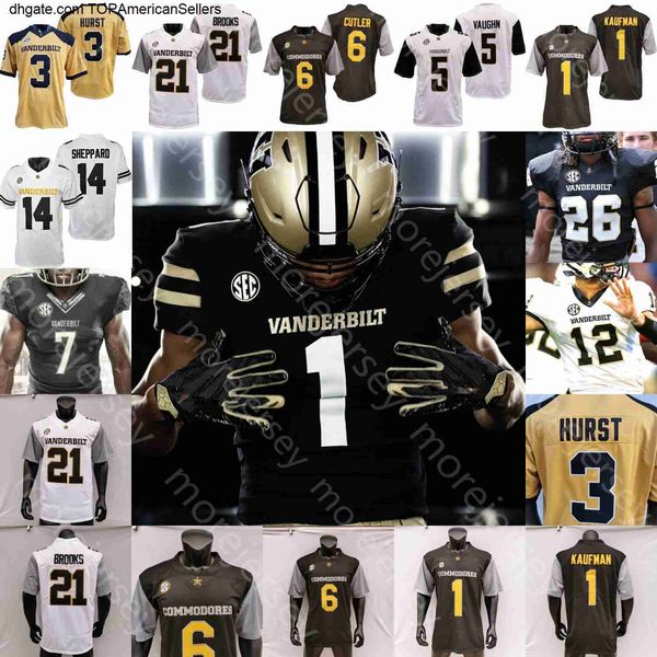 Vanderbilt Commodores Football Jersey NCAA Jay Cutler Mike Wright Will Sheppard Re'Mahn Davis Worship Griffin Gillespie