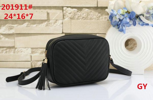 Bolsas de bolsas diagonais de designer feminino marcas Brands Bolsa de ombro C￢mera de Crossbody C￢mera Real Lady Lady Fashion Tassel Disco Cross Body Bolys