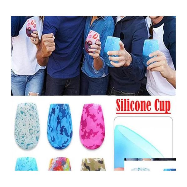 Kunst und Handwerk Sile Weinglas Camouflage Lippe Boho Ethnic Skl Sparkling Water Bottle Outdoor Mug Bier Whiskey Set 18 Styles Drop De Ot7Pd