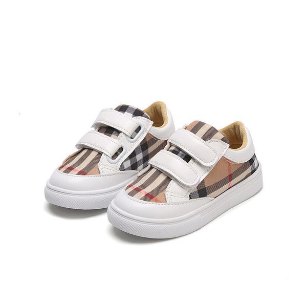 Turnschuhe Mode Plaid Leinwand Schuhe Leichte Baby Casual Jungen Koreanischen Stil Mädchen Skate PU Patchwork Kinder 221101