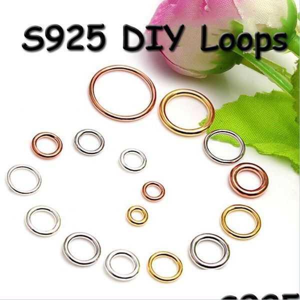 Anelli di salto Split 20Pcs / Lot 925 Sterling Sier Close Risultati dei gioielli per fai da te Sier / Oro / Accessori in oro rosa 7 dimensioni Drop Delivery Dhjst