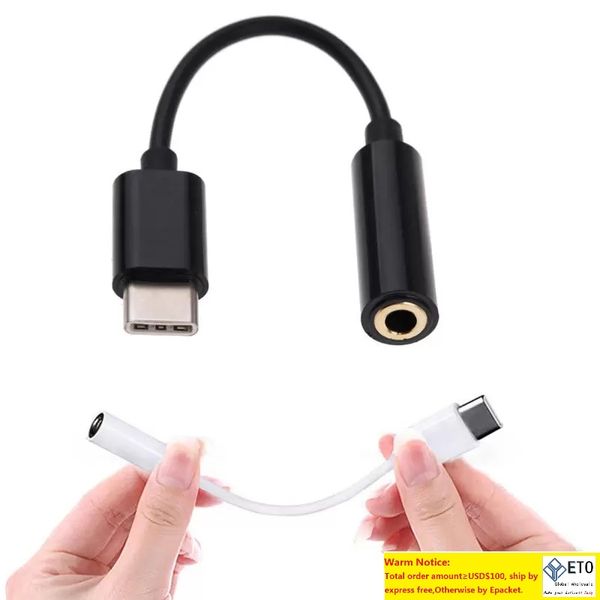 Fone de ouvido para fone de ouvido Adaptador de adaptador Tipo C Tipo C para Audio Aux Connector Adapter para Samsung Note 8 S8 Com Opp Bag para HTC LG