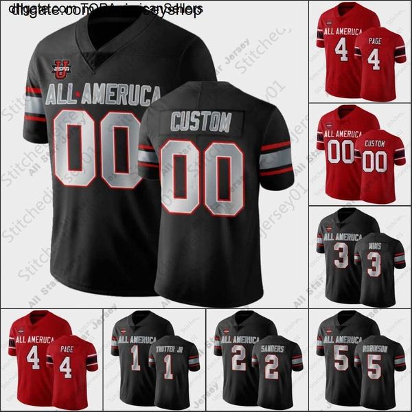 Maglia personalizzata Ncaa All-American Football 3 Amarius Mims 4 Payton Page 1 Jeremiah Trotter Jr. 2 Ja'tavion