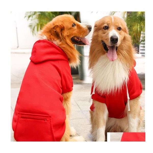 Moletons de roupas de cachorro moletons com bolso xs5xl outono de inverno animal de estima￧￣o roupas de cachorro de cachorro 5 cores Presentes Droga Diretora em casa OTRK2
