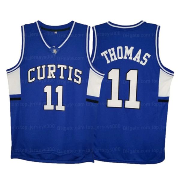 Custom Throwback Isaiah Thomas # 11 High School Basketball Jersey blu cucito qualsiasi nome numero taglia S-4XL