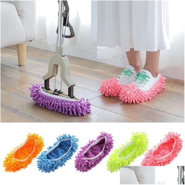 Tamponi per pavimenti Parti per la casa Mticolor Mop Bagno Lazy Shoe Er Pantofole per la pulizia rimovibili e lavabili Ers Eres Drop Delivery H Dhruz