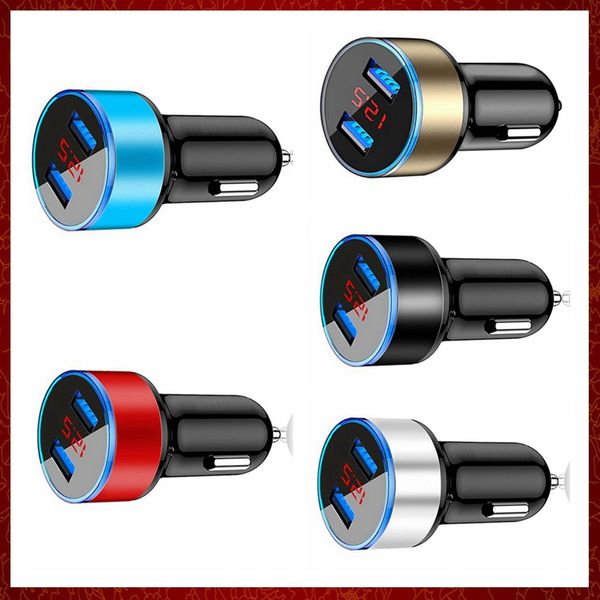 Accessori per auto CC350 Caricabatteria per auto con display digitale USB doppio Accendisigari per auto portatile con caricabatteria per auto con display a LED