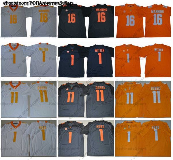 Maglie NCAA Tennessee Volunteers College Football 1 Jason Witten 16 Peyton Manning Jalen Hurd 11 Joshua Dobb