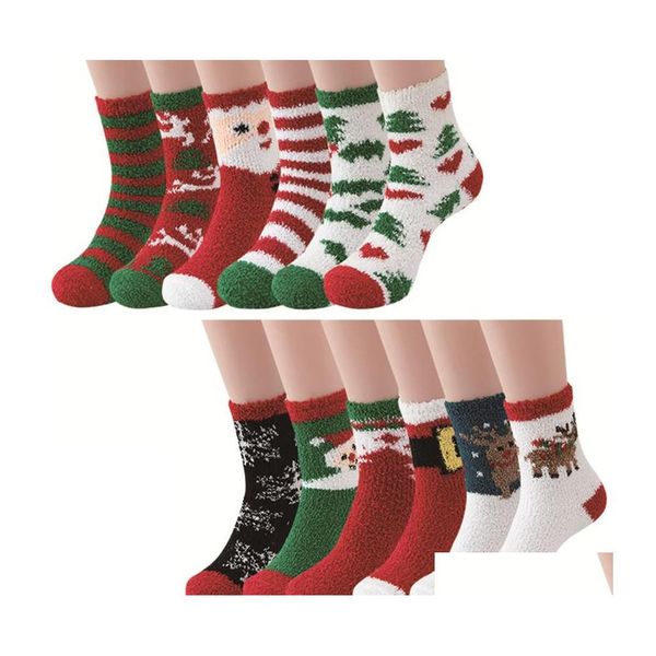 Weihnachtsdekorationen, Elchsocken, verdicktes Korallenvlies, Großhandel, Bodensocken, Weihnachtssocken, Drop-Lieferung, Hausgarten, festliche Party, Su Dhior