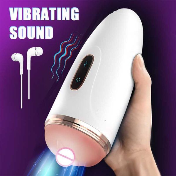 Brinquedos sexuais massageador novos masturbadores automáticos para homens com vibração masculino masturbação copo realista vaginal brinquedos adultos máquinas de som