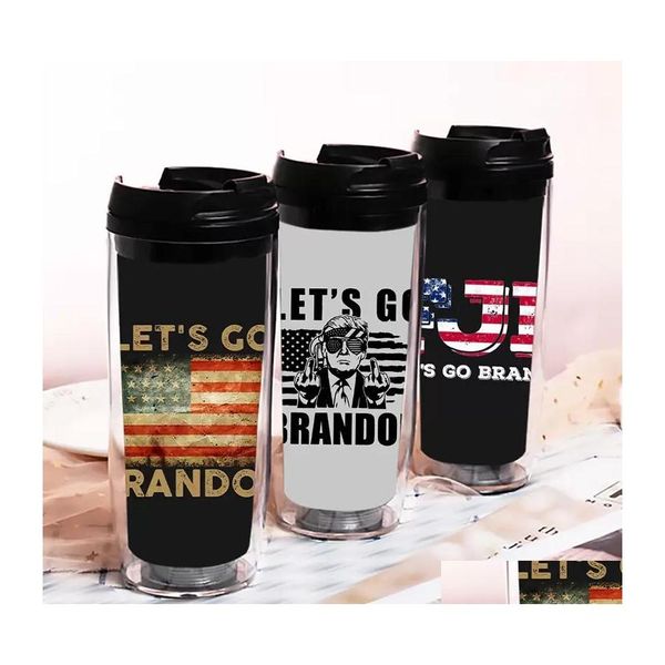 Tumblers Lets Go Brandon Party Faly DoubleLayer Fashion Plastic Cup Portable FJB Water Cups Инвентаризация оптовых капель