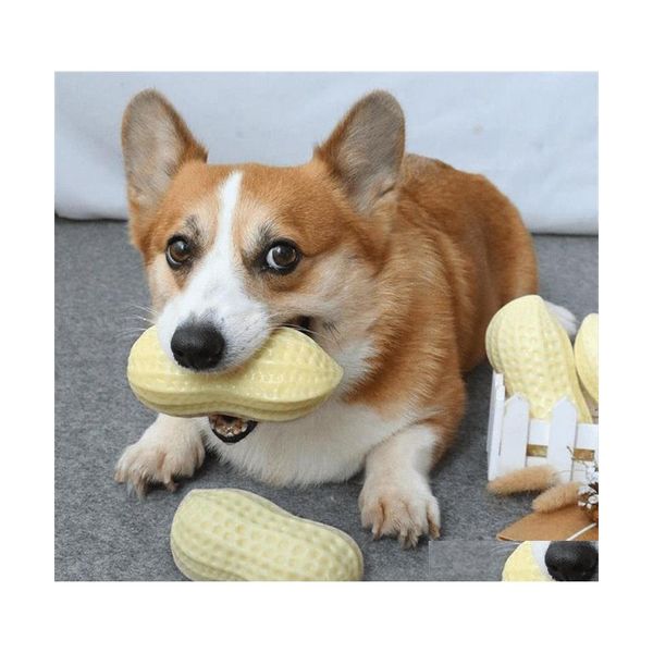 Dog Toys Chews Creative TPR Squeak Нетоксичный молярный чистящий резиновый арахис очищает зубы для зубных ухода за петухой игруше