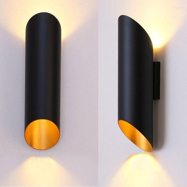 Lampada da parete Nordic E27 Comodino moderno Corridoio Corridoio Portico anteriore Apparecchio di illuminazione Bar Apparecchio nero Decor Balcone Sconce Light