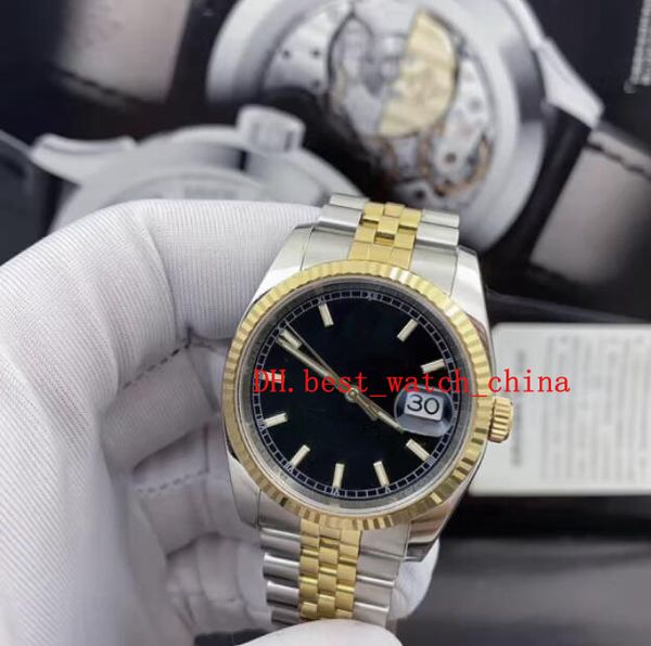 116233 Relógio masculino 36mm Diâmetro 18K Assista Gold Automático de Luxo Relógios Champagne Face Romanesque Dial Sapphire Data é apenas um presente de Natal