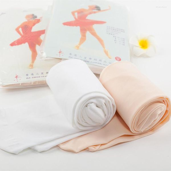 Bühnenkleidung Kinder Ballett Strumpfhosen Mikrofaser 120D Tanz Leggings Hochelastische Strumpfhosen Weiß Nude Strümpfe DT004