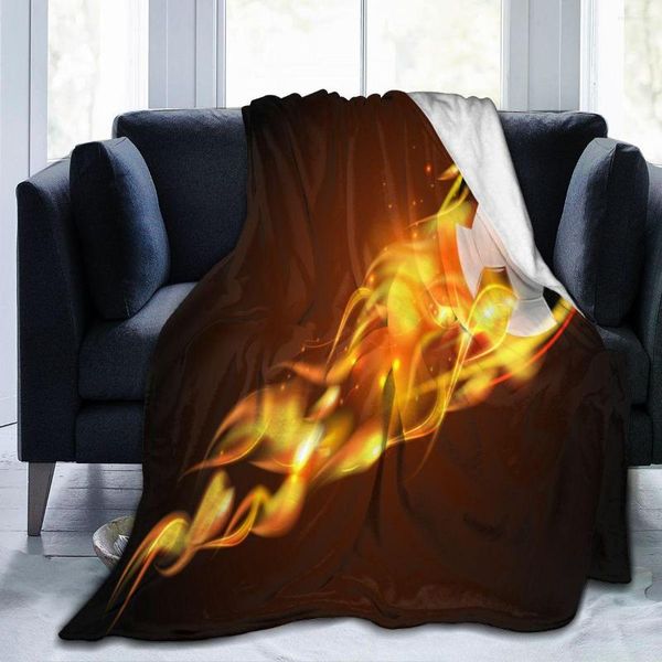 Одеяла фланелевая одеяло футбольное мяч Огненной свет Тонкий механический промытый теплый мягкий бросок на диван