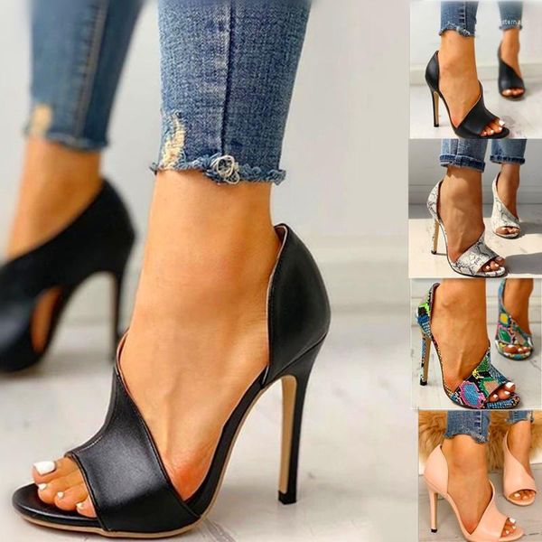 Scarpe eleganti PLUS SIZE 42 Décolleté da donna Sexy Tacchi alti Ladies Party Stiletto Ingranditori Donna Black Wedding Snake Print