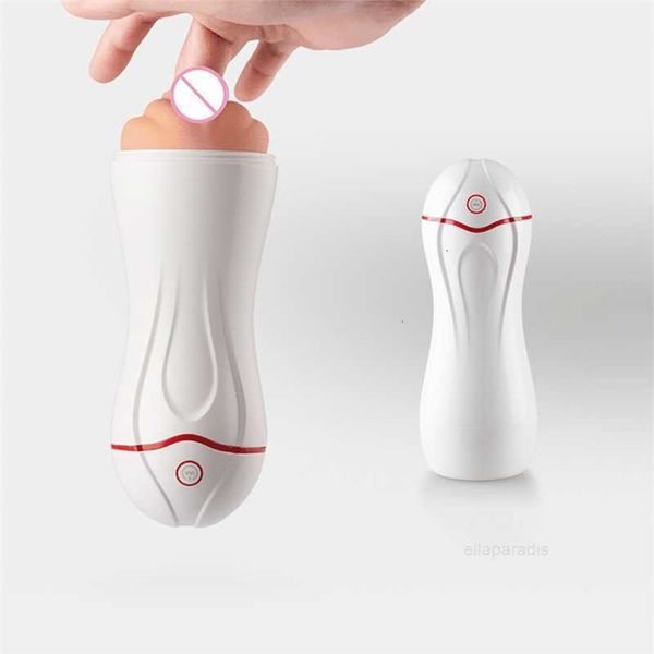 Sexspielzeug Massagegerät 19 cm männlicher Masturbator Vibratoren echte Vaginale für Männer Eichel saugen Penispumpe Cock Exerciser Spielzeug Erwachsene Erotikprodukte