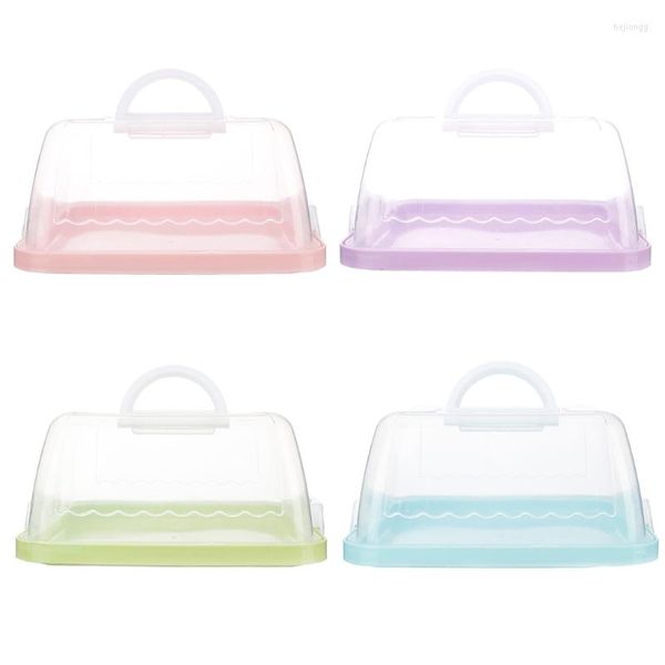 Bottiglie di stoccaggio Scatola per torta quadrata in plastica portatile Custodia per contenitore per cupcake Dessert Custodia portatile Forniture per compleanno di nozze