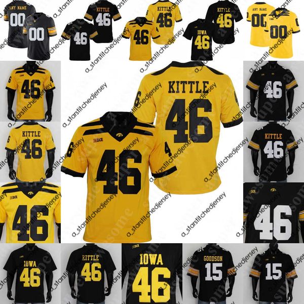 Camisetas de fútbol Iowa Hawkeyes Camiseta de fútbol Dane Belton Matt Hankins Kaevon Merriweather Julius Brents Noah Shannon John Waggoner Shadrick Byrd Joe Evans