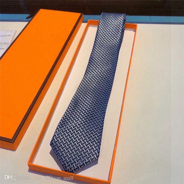 Cravatta di design Cravatta di seta da uomo Cravatta da uomo ricamata con lettera ricamata Qualità Cravatta Uomo Cravatta di lusso da sposa per feste Nessuna scatola