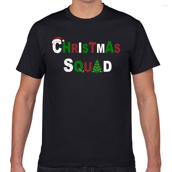 Erkekler Tişörtleri Üstler Gömlek Erkekler Noel Squad Merry Mizah Beyaz Geek Pamuklu Erkek Tshirt Fa001