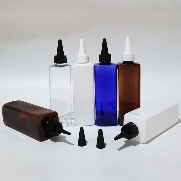 Vorratsflaschen 30 Stück 250 ml Leerer weißer Kunststoffbehälter mit spitzer Mundkappe Quadratische Kosmetikverpackung für Kosmetika