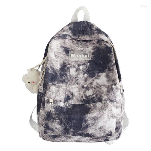 Mochila mochila para feminino composto de pano impresso bolsa de estudante casual