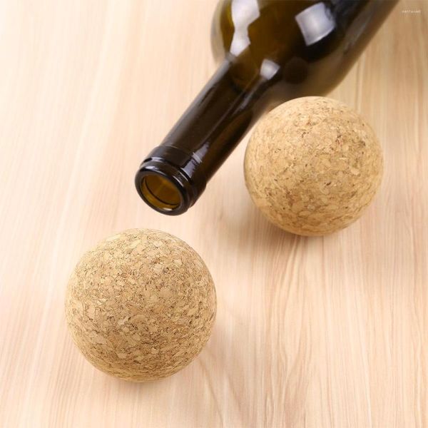 Bottiglie di stoccaggio 2pc 61mm Tappo per bottiglia di vino Premium Naturale Rotondo in legno Palla di sughero Decanter Caraffa Parti di ricambio