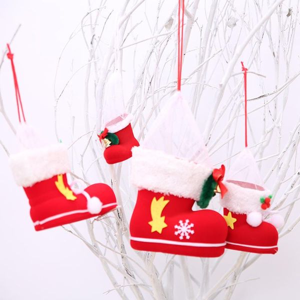 Decorações de Natal 1pc Árvores penduradas Sapatos pequenos Pingente Gift Boots Stoque