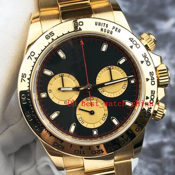 M116508-0009 Erkekler 18K Altın İzle Paul Newman Plakası Küçük Canavar 40mm Asya 2813 Sport Safir Glass 2022