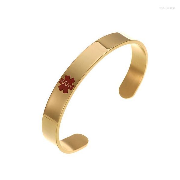 Braccialetto in acciaio inossidabile Alert ID Bracciale personalizzato per uomo donna colore argento/oro