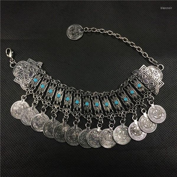 Link -Armbänder Ethnische böhmische Strandarmband Boho Turkish Gypsy Tribal Jewelry Chic Antique Münze