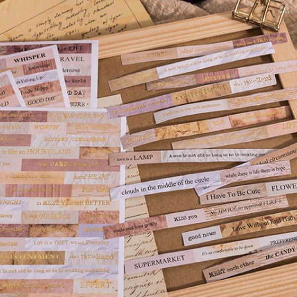 Confezione regalo Sentiment Phrase Stickers 8/4 Fogli Nero Bianco Parole Fai da te Scrapbooking Materiale artigianale Etichetta di carta Poesie Diario Decorazione