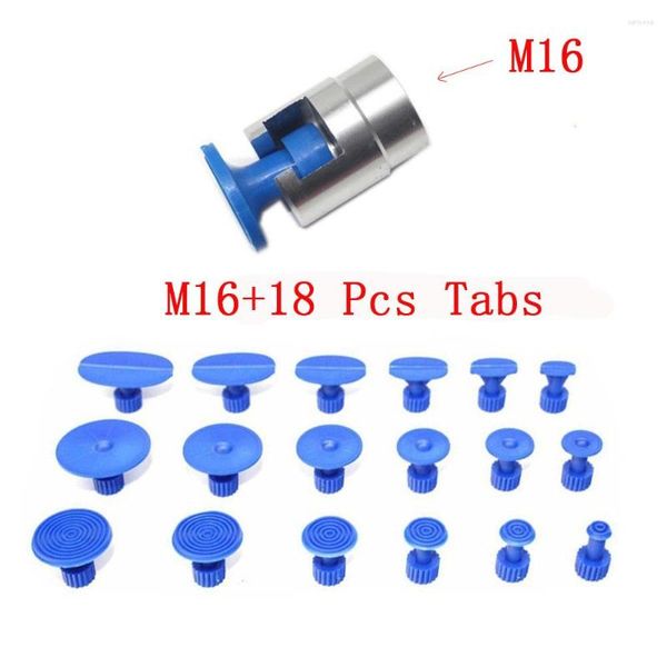 Professionelle Handwerkzeug-Sets, Auto-Eisenlegierung, Dellenreparatur, Abzieherkopf, Adapter, Schraubenspitzen für Gleithammer und Zuglasche M16, 18 Stück Klebelaschen