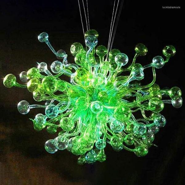 Lampadari a bolle in vetro di Murano colorato verde Luci a LED Camera da letto Villa Lampada a sospensione El Restaurant Cafe Bar