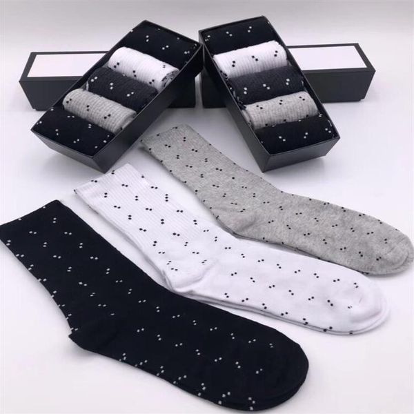 21SS Luxussocken für Herren und Damen, Sport-Crew-Socken, 100 % Baumwolle, ganzes Paar, 5 Paar mit Box2245