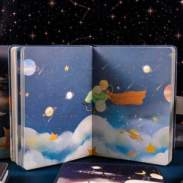 Little Prince Pu Cover Di￡rio Livro colorido de 98 p￡ginas Handbook port￡til port￡til File de viagem Magnetic Gift Notebook di￡rio