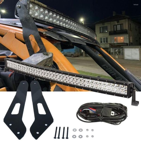 Barra luminosa a LED curva da 50 pollici 288 W per ruote per tutti i terreni con staffe di montaggio sul tetto superiore per Can-am Maverick X3 2022