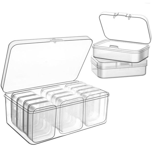 Коробка для хранения 12 упаковка пластиковая прозрачная коробка организатор небольшие контейнеры для кольца кольцо ювелирные украшения контейнер для макияжа