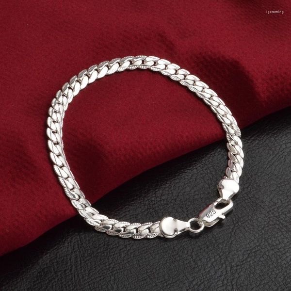 Link Armbänder Verkauf Mode Exquisite 5M Seite Armband Großhandel 925 Sterling Silber Hummer Schnalle Schmuck Zubehör