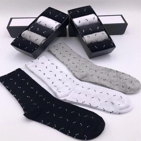 21SS Luxussocken für Herren und Damen, Sport-Crew-Socken, 100 % Baumwolle, ganzes Paar, 5 Paar mit Box281W