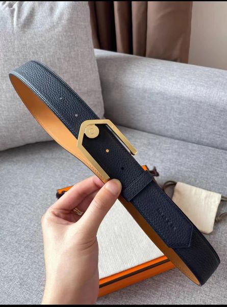 He01 Belts for Men Designer Cintura High-end cinturões de couro clássicos Marca de padrões de lichia cintos de luxo para mulher H Gold e cinto prateado Moda Belt Belt Homem