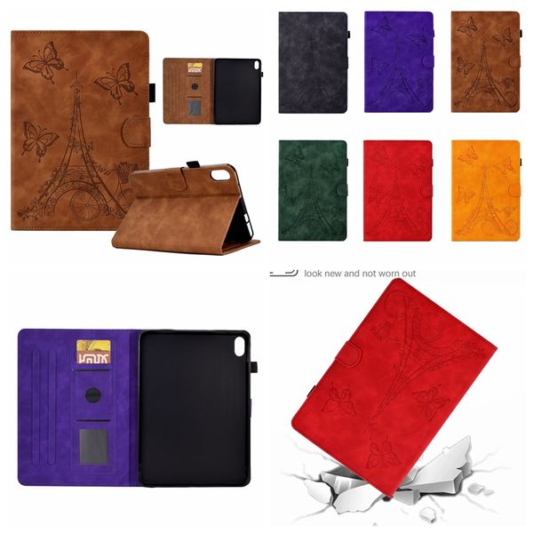 Custodie per tablet in pelle con impronta di moda per iPad Mini 6 5 4 3 2 1 IPAD Mini6 Parigi Torre Eiffel Farfalla Fiore Bicicletta Porta carte di credito Custodia Borse Cover Pelle