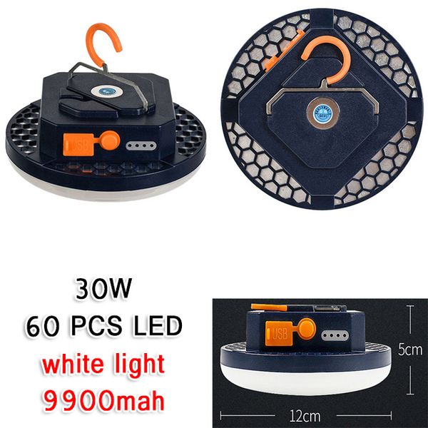 Lanterna da campeggio 15600mah 60 Watt LED ad alta potenza con potente torcia da pesca per lavori all'aperto