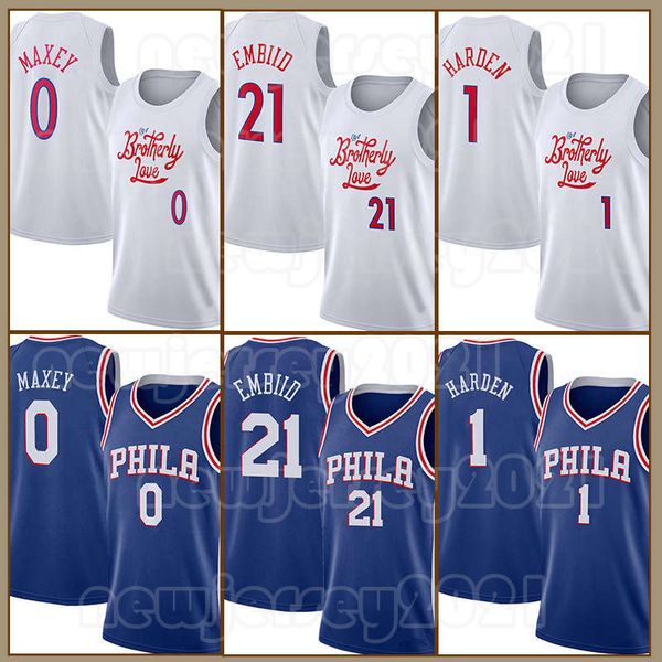 Philadelphias 76er Basketbol Forması James Harden Joel Embiid Tyrese Maxey Retro Allen Iverson Julius Erving 75. Yıldönümü Forması