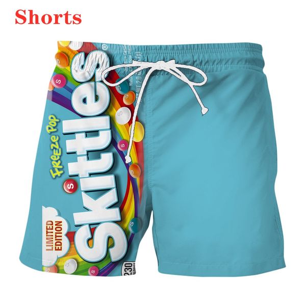 Hip Hop Sportwear Punk Casual Lose Track Hosen Herbst Herbst Male Coole Print Froot Loops Cereal 3D Shorts