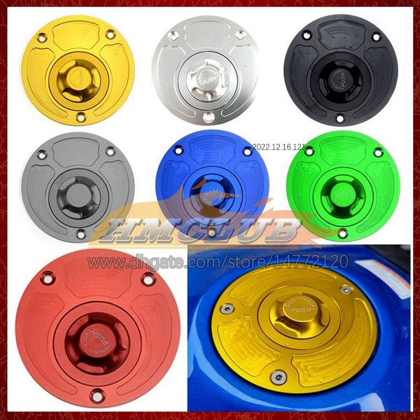 Motosiklet CNC Anahtarsız Gaz Kapak Yakıt Depk Kapakları Suzuki GSXR 600 750 CC K6 GSX R600 GSXR600 GSXR750 06 07 2006 2007 Hızlı Serbest Bırakma Açık Alüminyum Yakıt Dolgu Kapağı