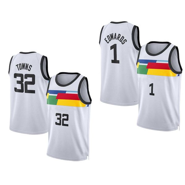 2022 1 EDWARDS 32 TOWNS Basketball Jerseys yakuda store on-line por atacado College Wears confortável sportswear esportes atacado popular